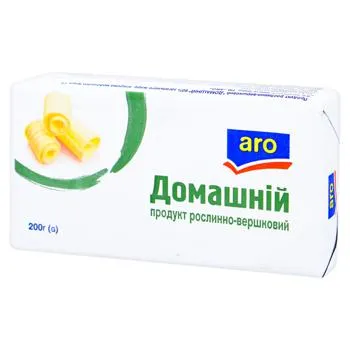 Продукт рослинно-вершковий Aro Домашній 60% 200г - Photo 1