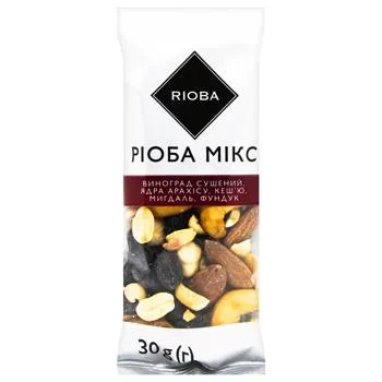 Асорті горіхів та сухофруктів Rioba Мікс 30г - Photo 1