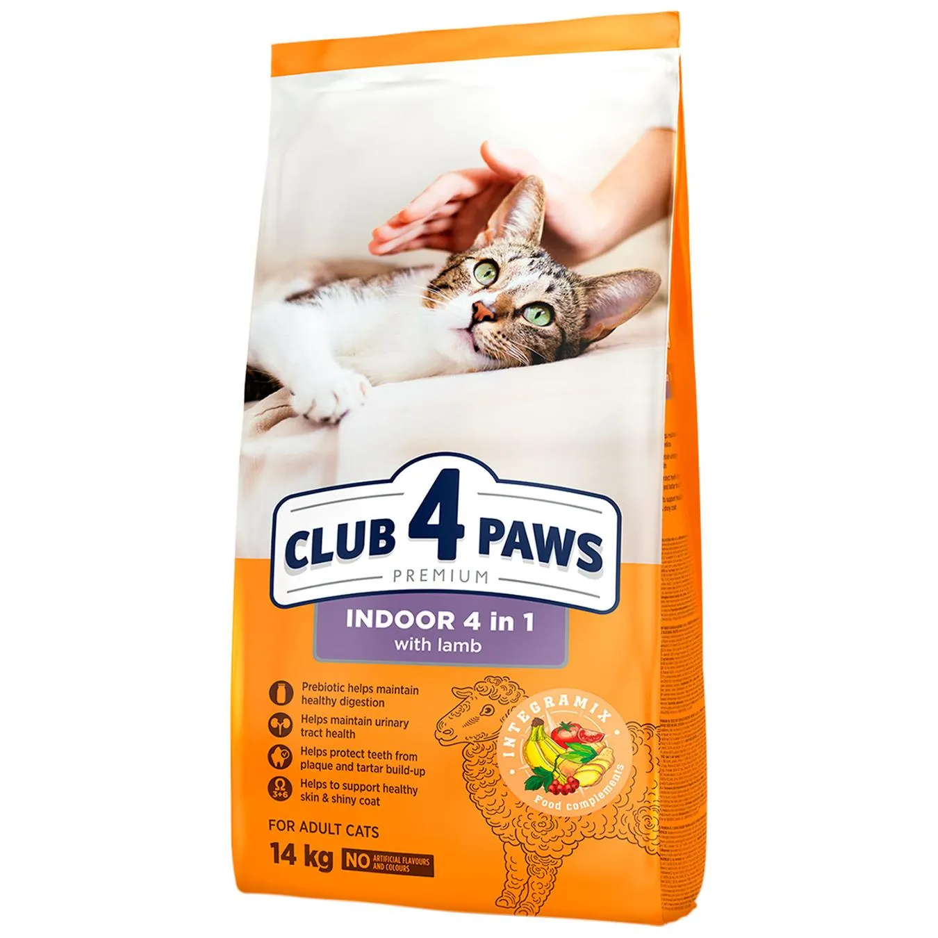 Корм сухий Club 4 Paws Premium Indoor 4in1 з ягням для домашніх котів 14кг - Фото 1