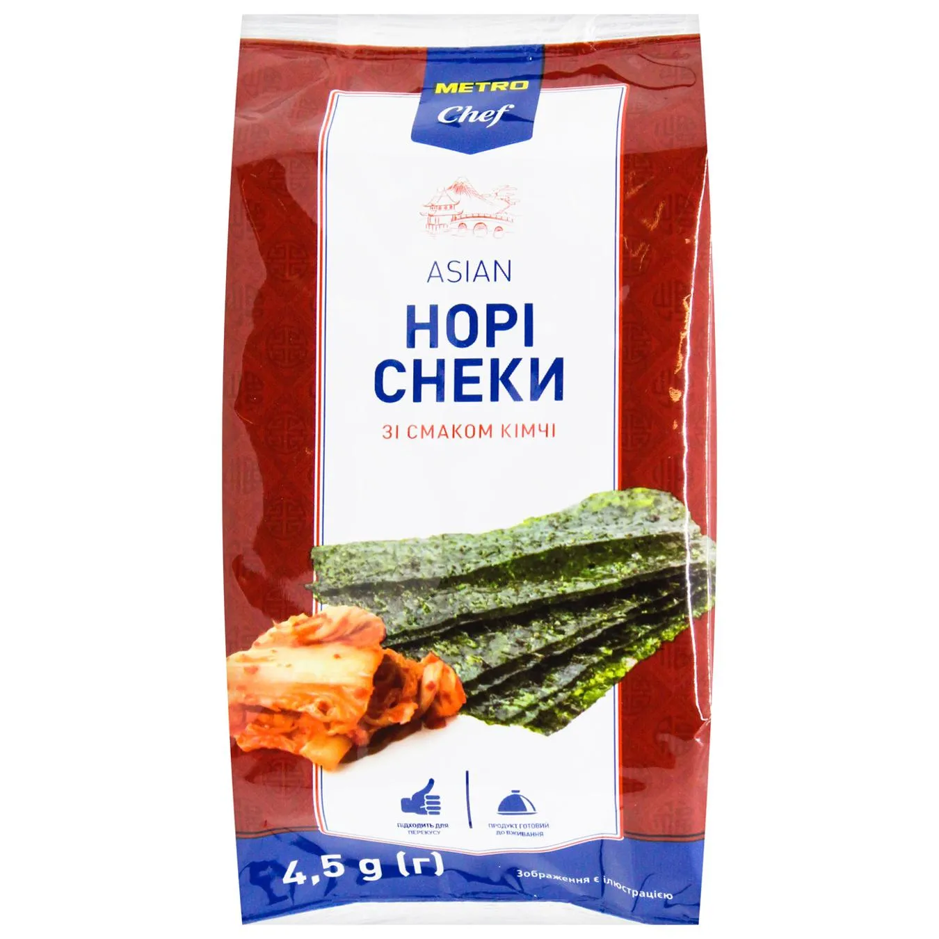Норі снеки Metro Chef зі смаком кімчі 4,5г - Фото 1