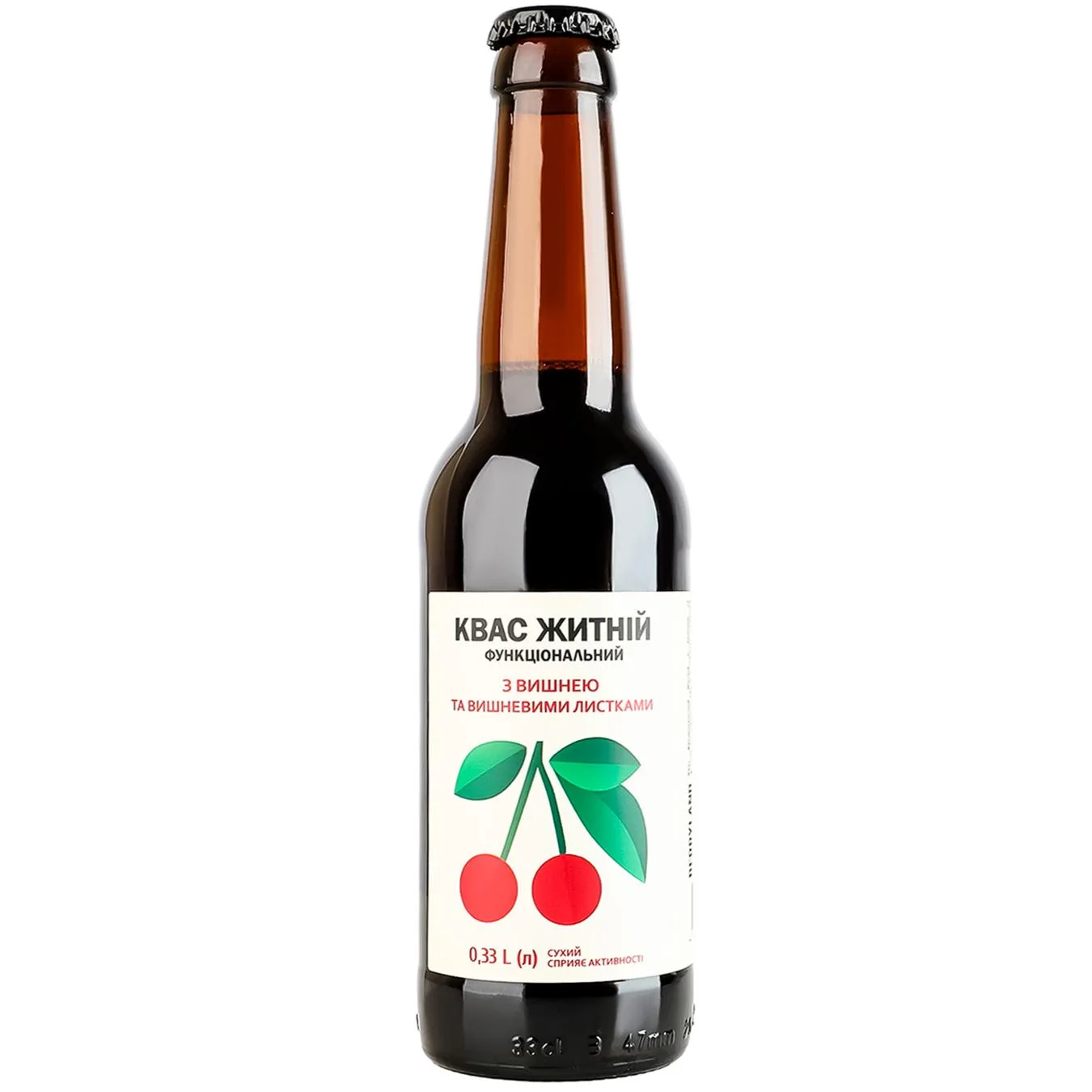 Квас житній Berryland з вишнею та вишневими листками 0,33л - Фото 1