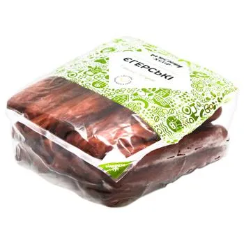 Ковбаски М'ясний хутір Єгерські напівкопчені перший сорт ~900г - Фото 1