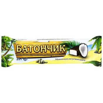Батончик Fine Life на основі кокосової стружки глазурований 35г - Photo 1