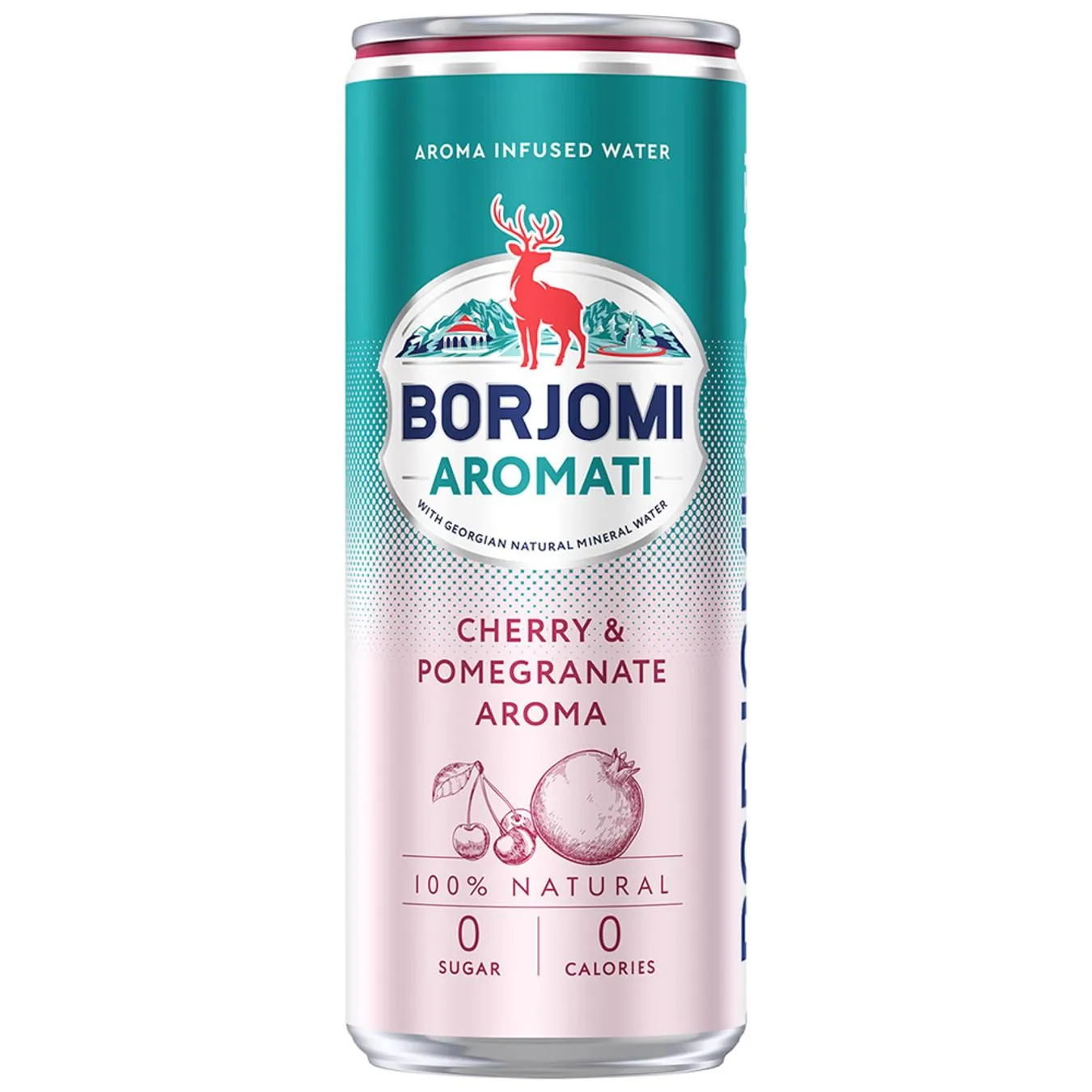 Напій сильногазований Borjomi Aromati з ароматом вишні та гранату 0,33л - Фото 1