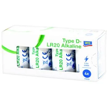 Батарейки Aro лужні LR20 4шт - Фото 1
