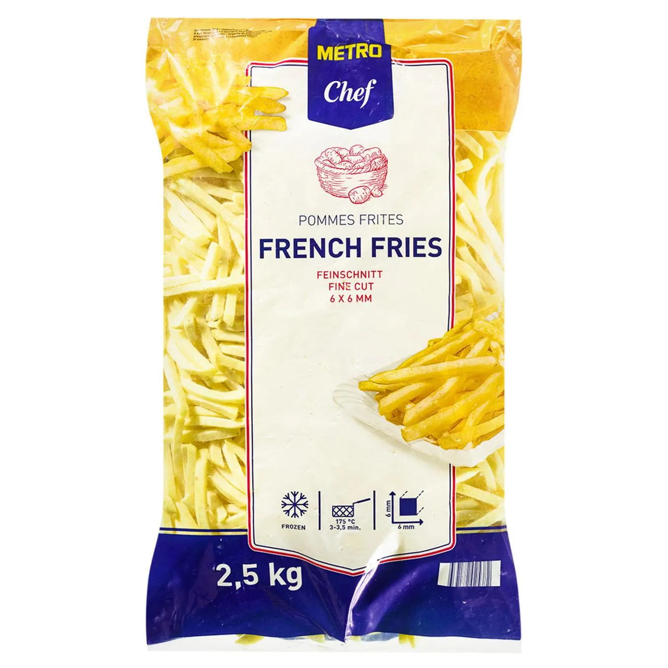 Картопля фрі Metro Chef заморожена 6х6мм 2,5кг - Фото 1