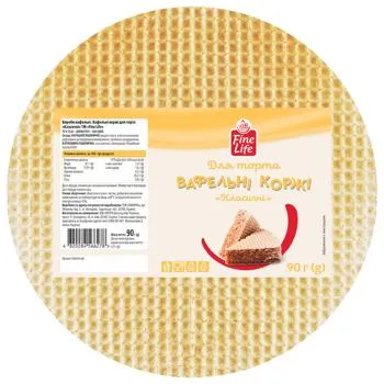 Коржі вафельні Fine Life для торта класичні 90г - Photo 1