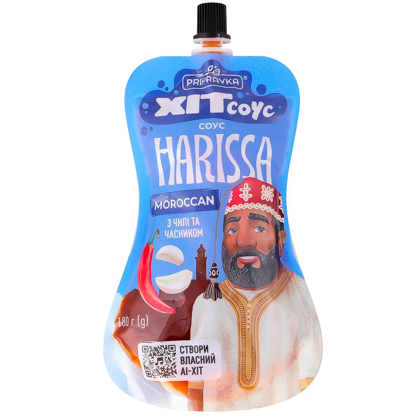 Соус Pripravka Хіт соус Moroccan Harissa з чилі та часником 180г - Фото 3