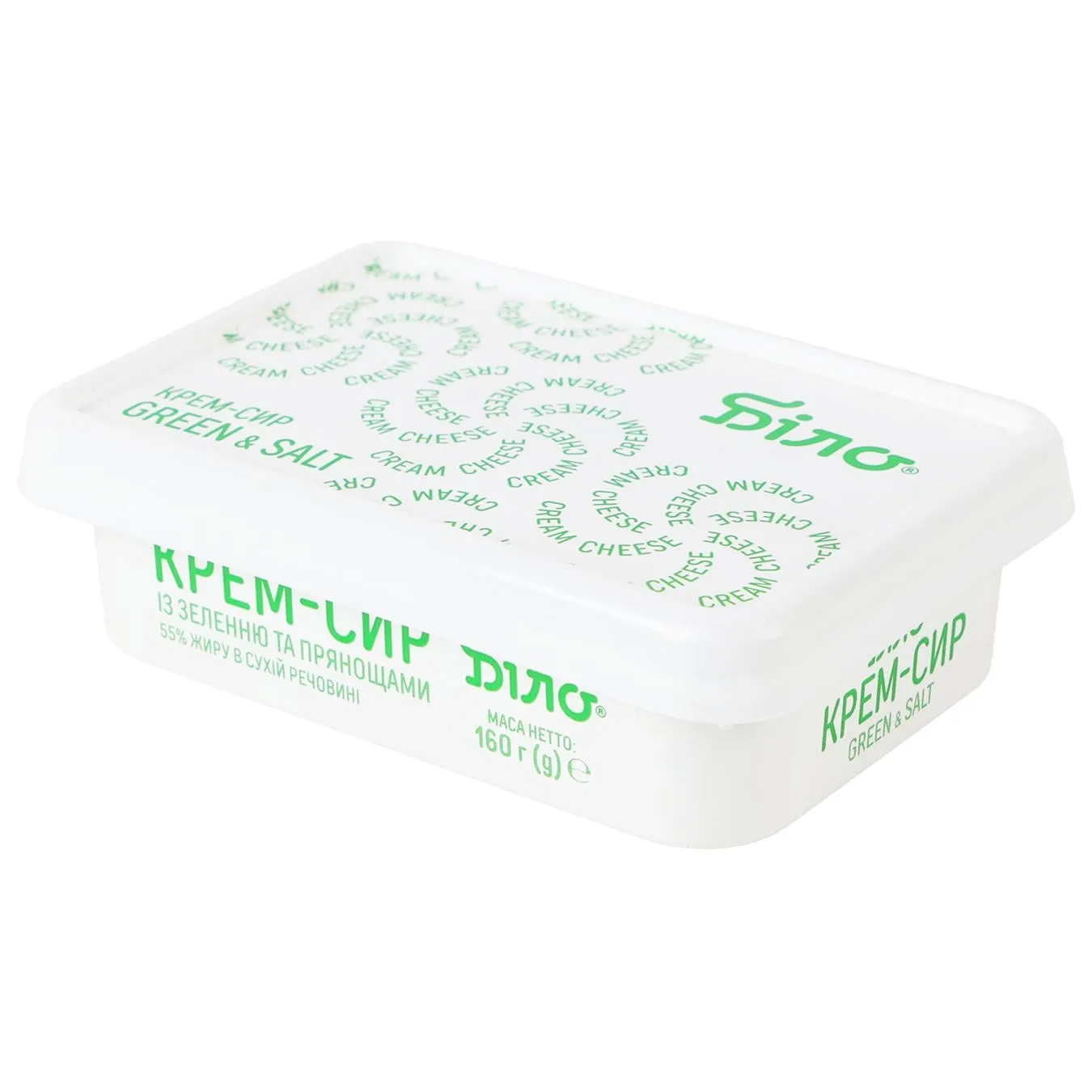 Крем-сир Біло із зеленню та прянощами 55% 160г - Фото 1