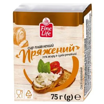Сир плавлений Fine Life Пряжений 35% 75г - Photo 1
