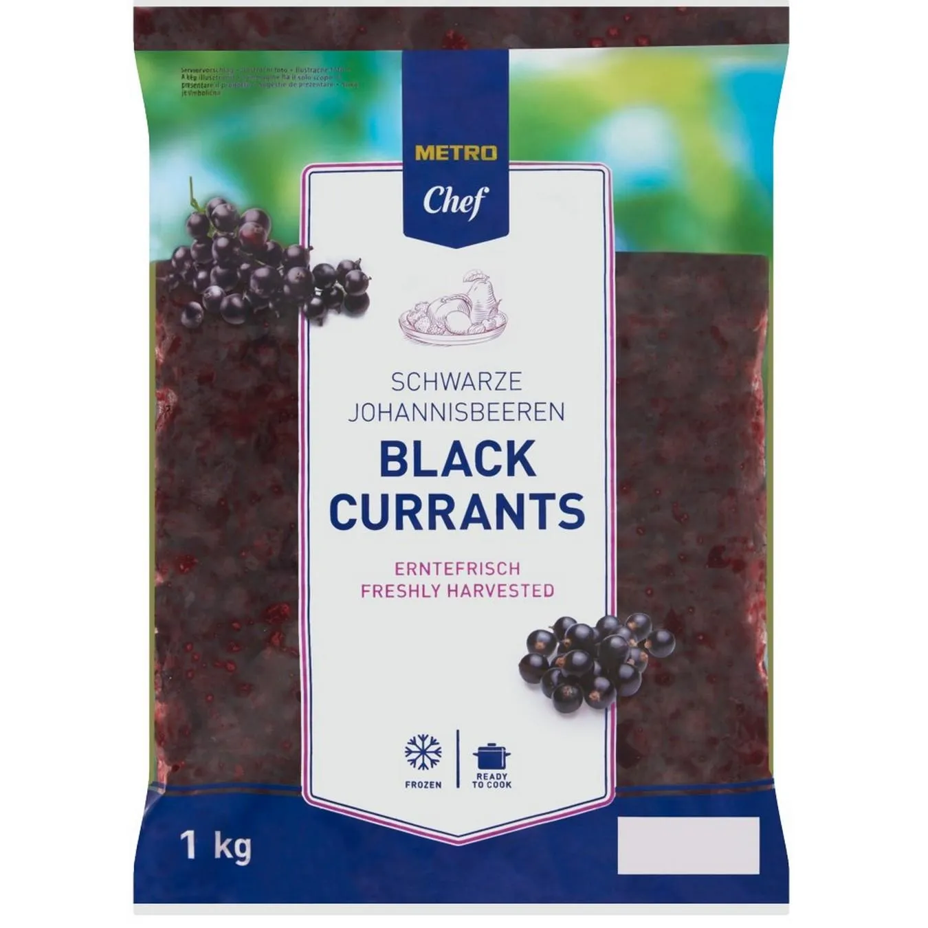 Чорна смородина Metro Chef свіжоморожена 1кг - Фото 1