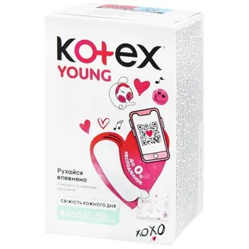 Прокладки щоденні Kotex Young Ultra Slim 40шт - Photo 1