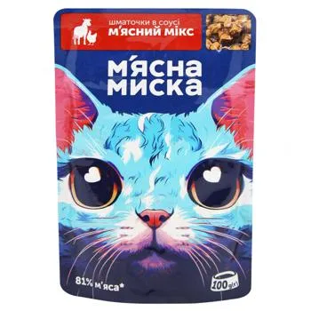 Корм вологий М'ясна Миска м'ясний мікс для котів 100г - Фото 5