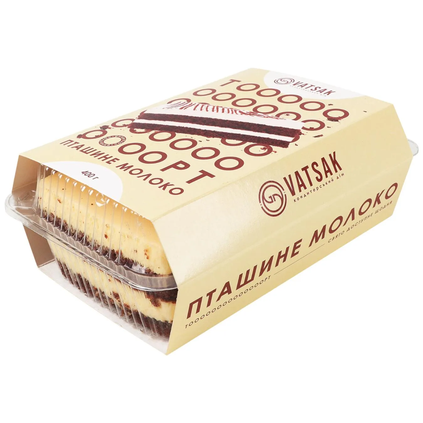 Торт ВАЦАК Пташине молоко 400г п/у - Фото 1