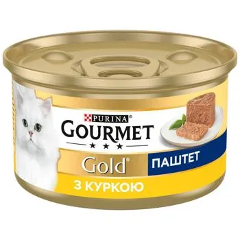 Корм вологий Gourmet Gold з куркою для дорослих котів 85г - Фото 3