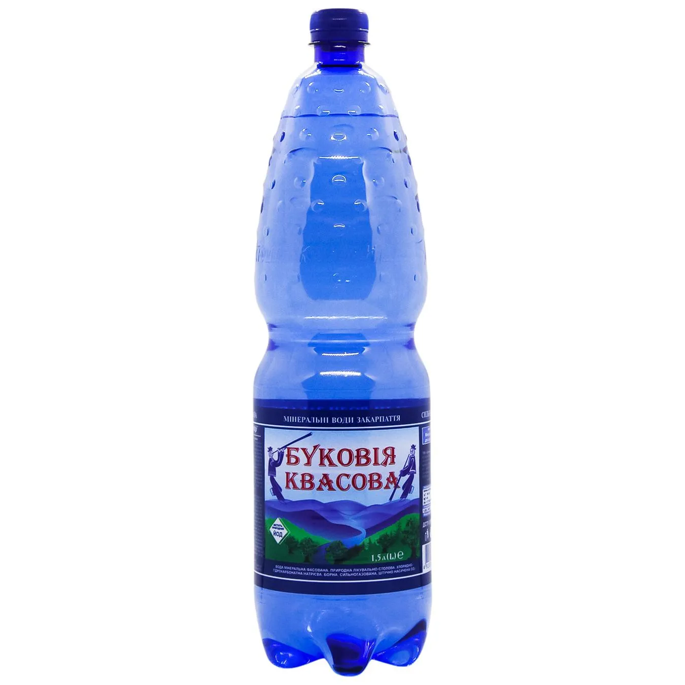Вода мінеральна Буковія Квасова сильногазована лікувально-столова 1,5л - Фото 1