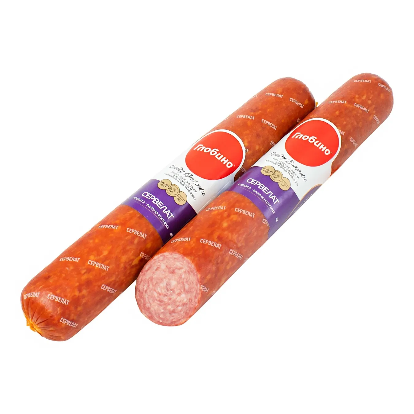 Ковбаса Глобино Сервелат варено-копчена вищий сорт 460г - Фото 1