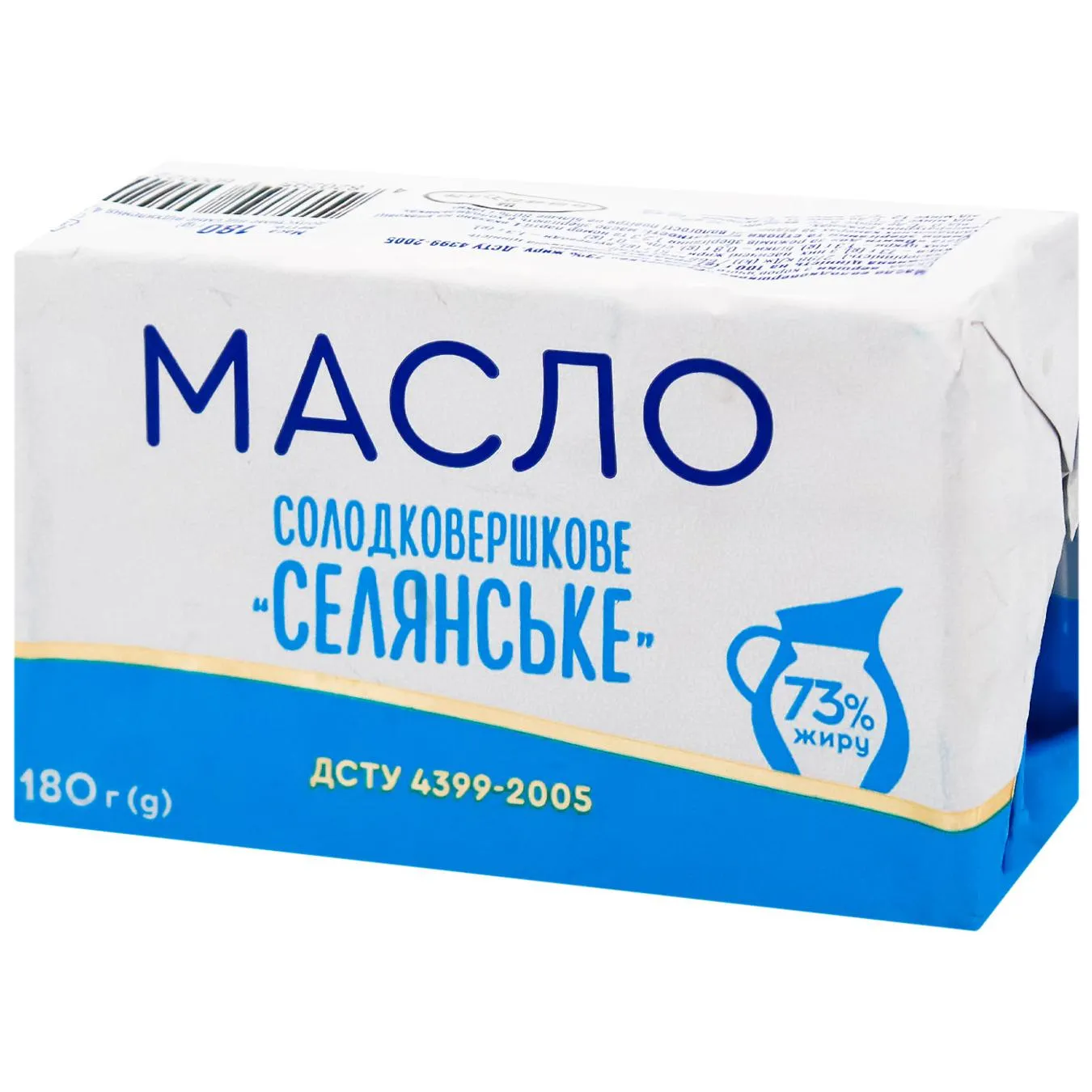 Масло Селянське солодковершкове 73% 180г - Фото 1
