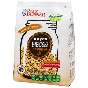 Крупа вівсяна Doctor Benner плющена 400г - Photo 1