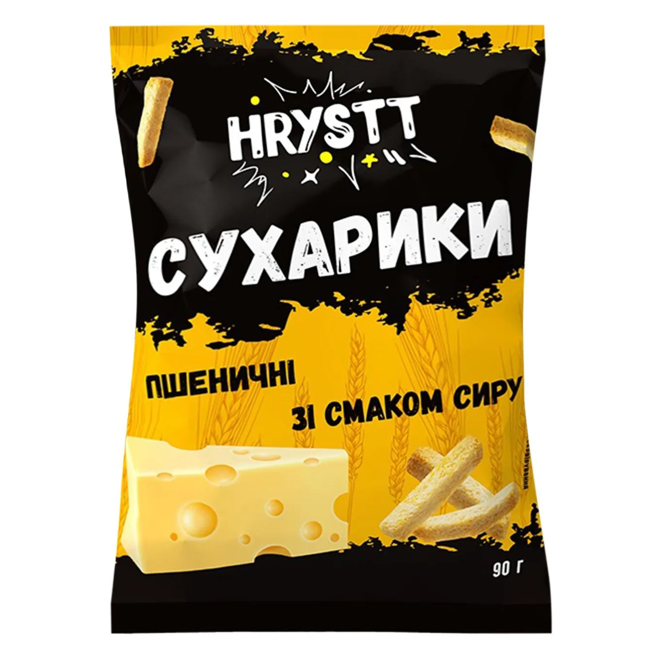 Сухарики Hrystt зі смаком сиру 90г - Фото 1