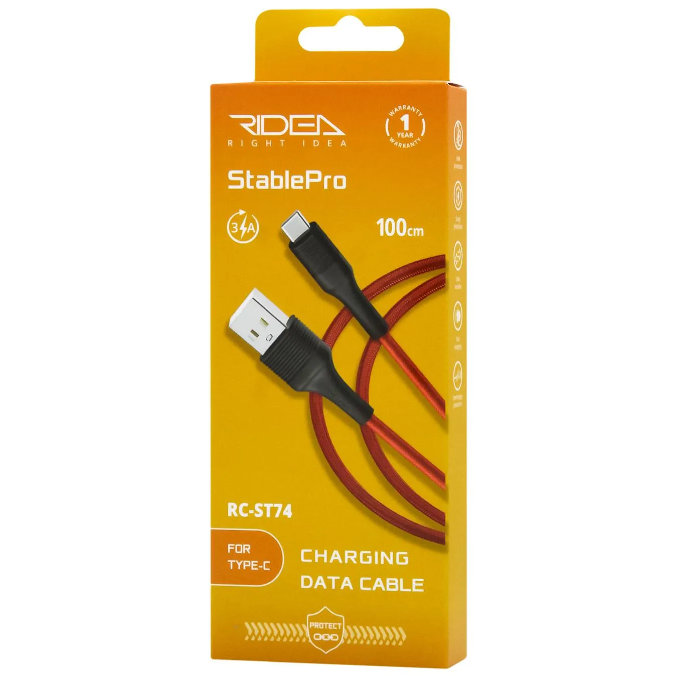 Кабель Ridea RC-ST74 StablePro Type-C 3A - Фото 1