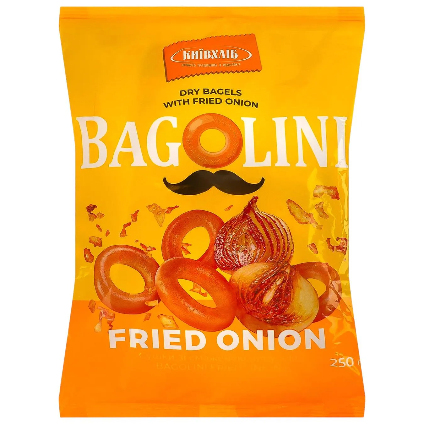 Сушки Київхліб Bagolini зі смаженою цибулею 250г - Фото 1