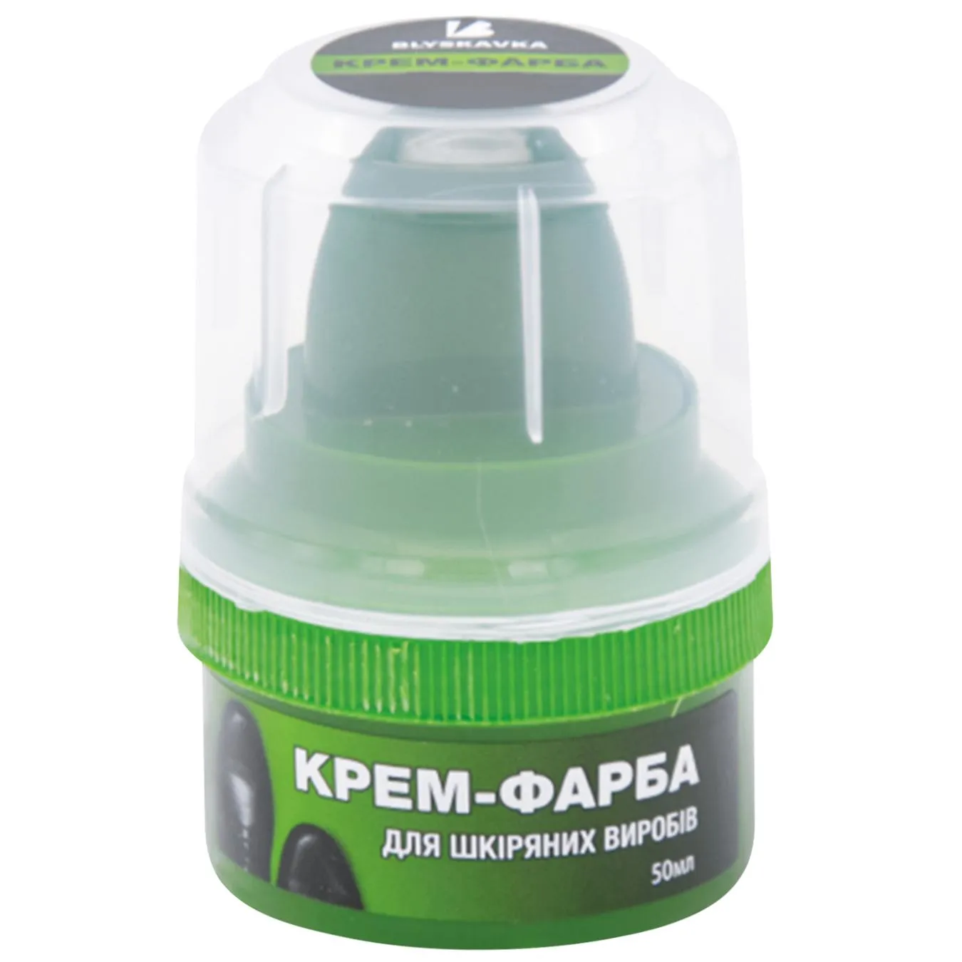 Крем-фарба для взуття Blyskavka чорний з аплікатором 50мл - Фото 1