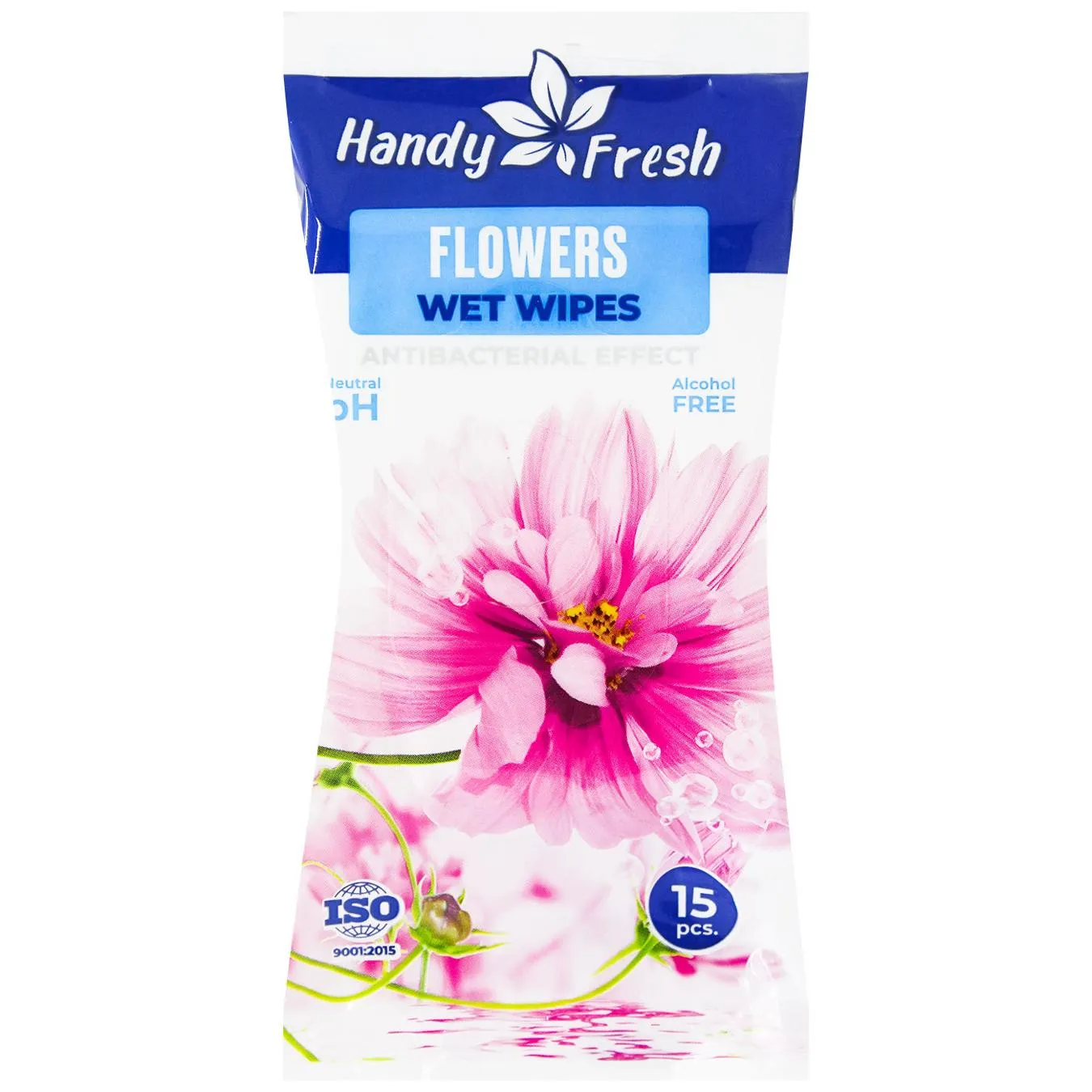 Серветки вологі Handy fresh Квіти 15шт - Фото 1