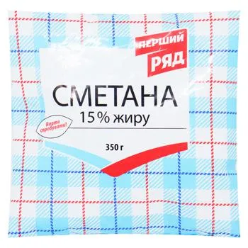 Сметана Перший Ряд 15% 350г - Photo 1