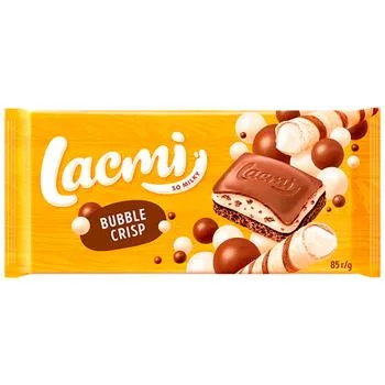 Шоколад молочний Roshen Lacmi Bubble пористий з молочною начинкою з кріспі 85г - Фото 1