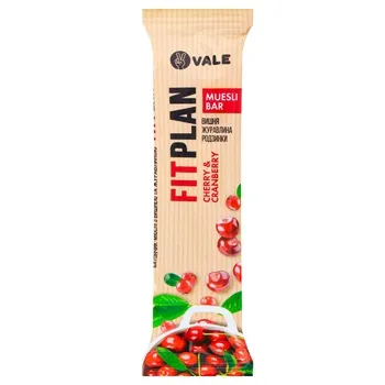 Батончик-мюслі Vale Fitplan вишня, журавлина, родзинки 30г - Photo 3