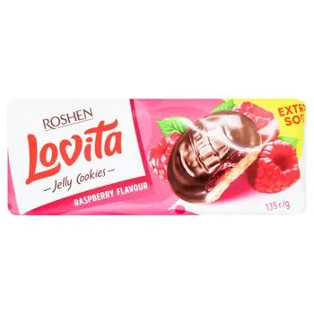 Печиво Roshen Lovita Jelly Cookies малина 135г - Фото 6