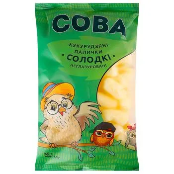 Палички кукурудзяні Сова Кукурудзяна насолода солодкі 65г - Photo 1