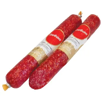 Ковбаса Глобино Салямі Золотиста половина сирокопчена вищий сорт - Фото 3