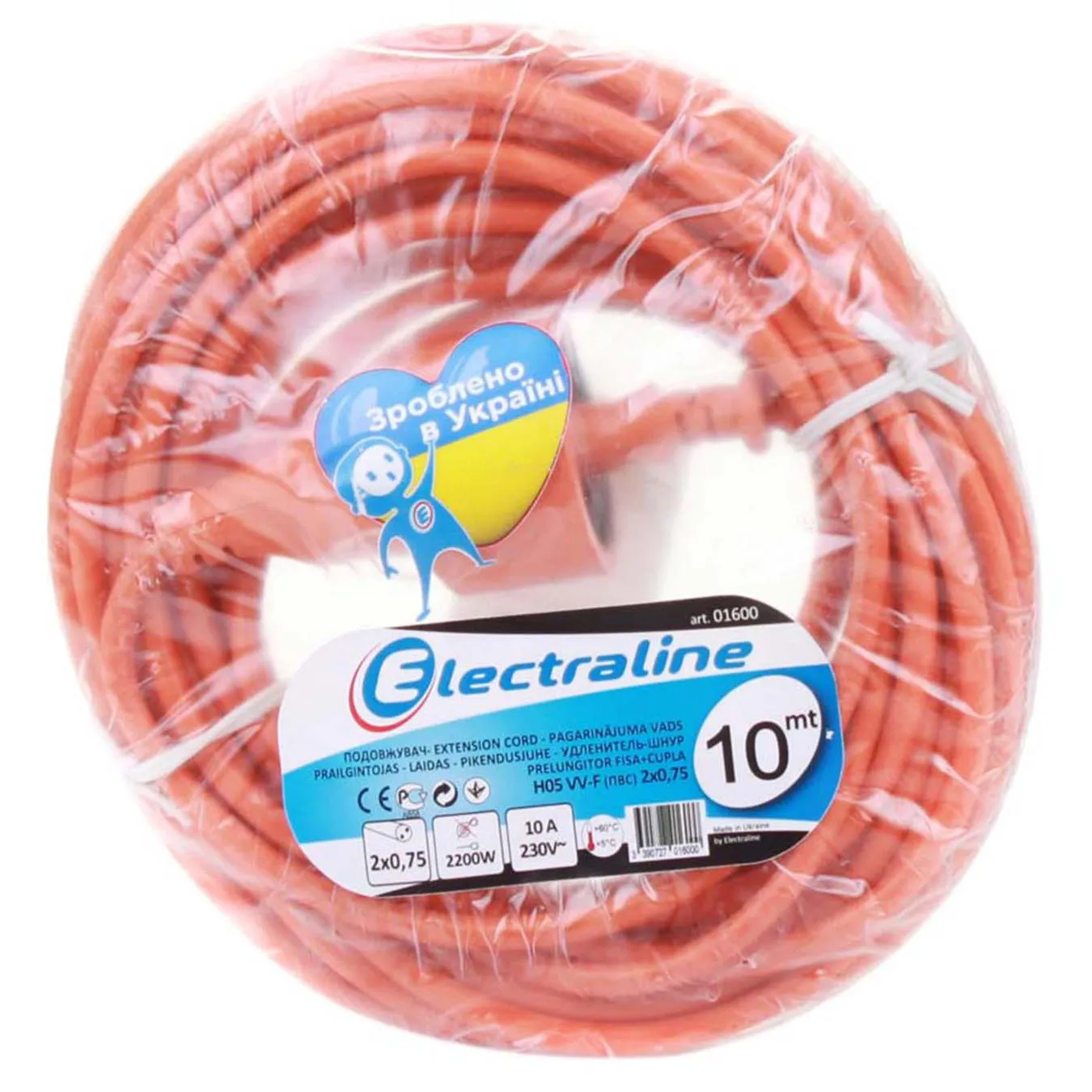 Подовжувач садовий Electraline 1 роз. 10м 2х0,75 - Фото 1