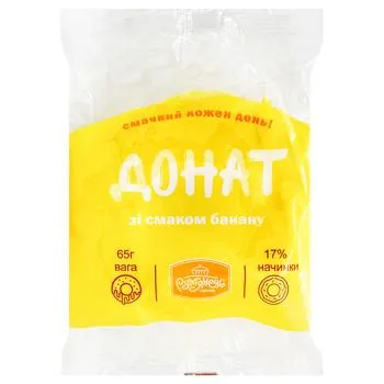 Донат Рум'янець зі смаком банану 65г - Photo 1