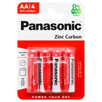 Батарейки Panasonic Zinc Carbon Red АА 4шт - Photo 1