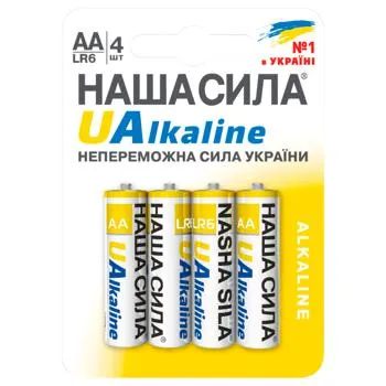 Батарейки Наша Сила UAlkaline АА 4шт - Photo 1