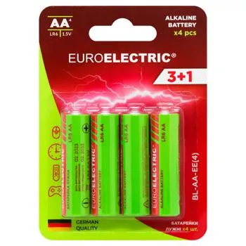 Батарейки Euroelectric лужні АА 1,5V LR6 4шт - Photo 1