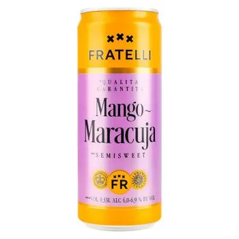 Напій винний ігристий Fratelli манго-маракуйя білий напівсолодкий 6-6,9% 0,33л - Photo 3