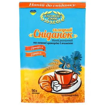 Напій розчинний Favorite Foods Солодкий сніданок на основі цикорію і ячменю 90г - Photo 1