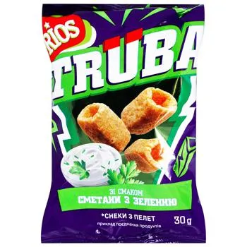 Снеки з пелет Rios ржані зі смаком сметани з зеленню 30г - Photo 1