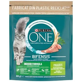 Корм сухий Purina One Indoor з індичкою для домашніх котів 800г - Фото 1