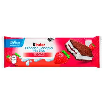 Тістечко бісквітне Kinder Milk-Slice молоко-полуниця 28г - Photo 1