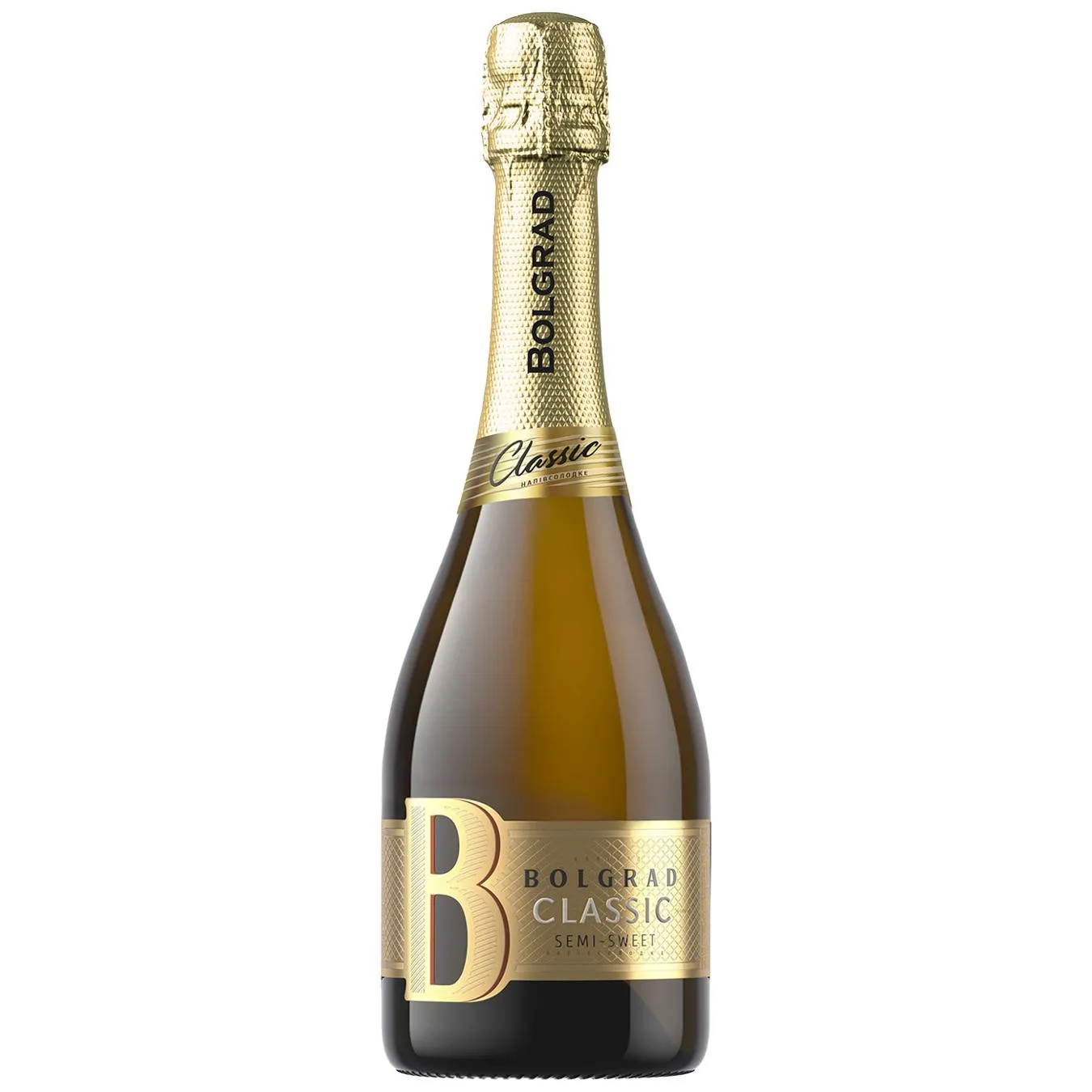 Напій алкогольний Bolgrad Classic білий напівсолодкий сильногазований 10,5% 0,75л - Фото 1