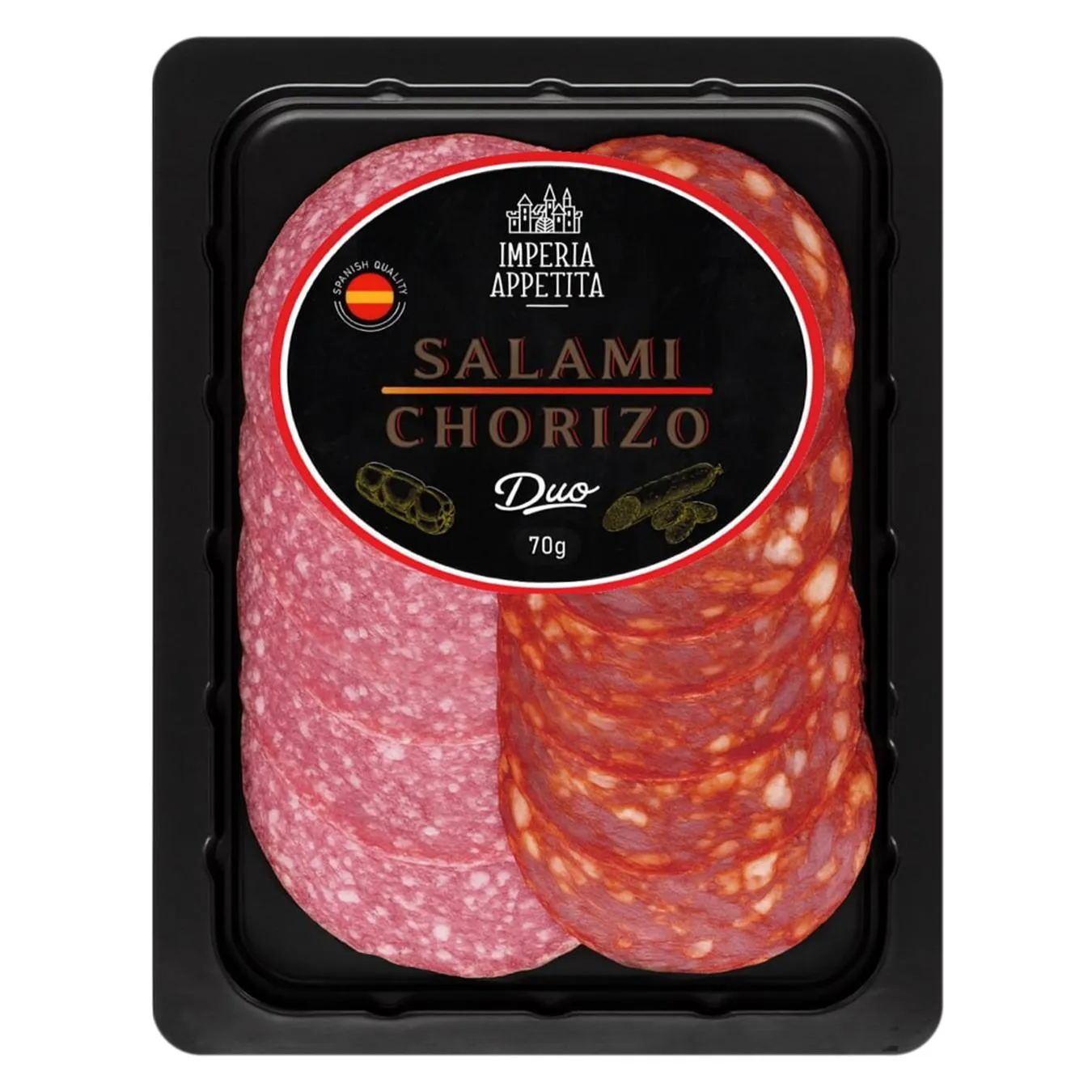 Ковбаса Imperia Appetita Duo Салямі&Чорізо нарізана сиров'ялена набір 70г - Фото 1