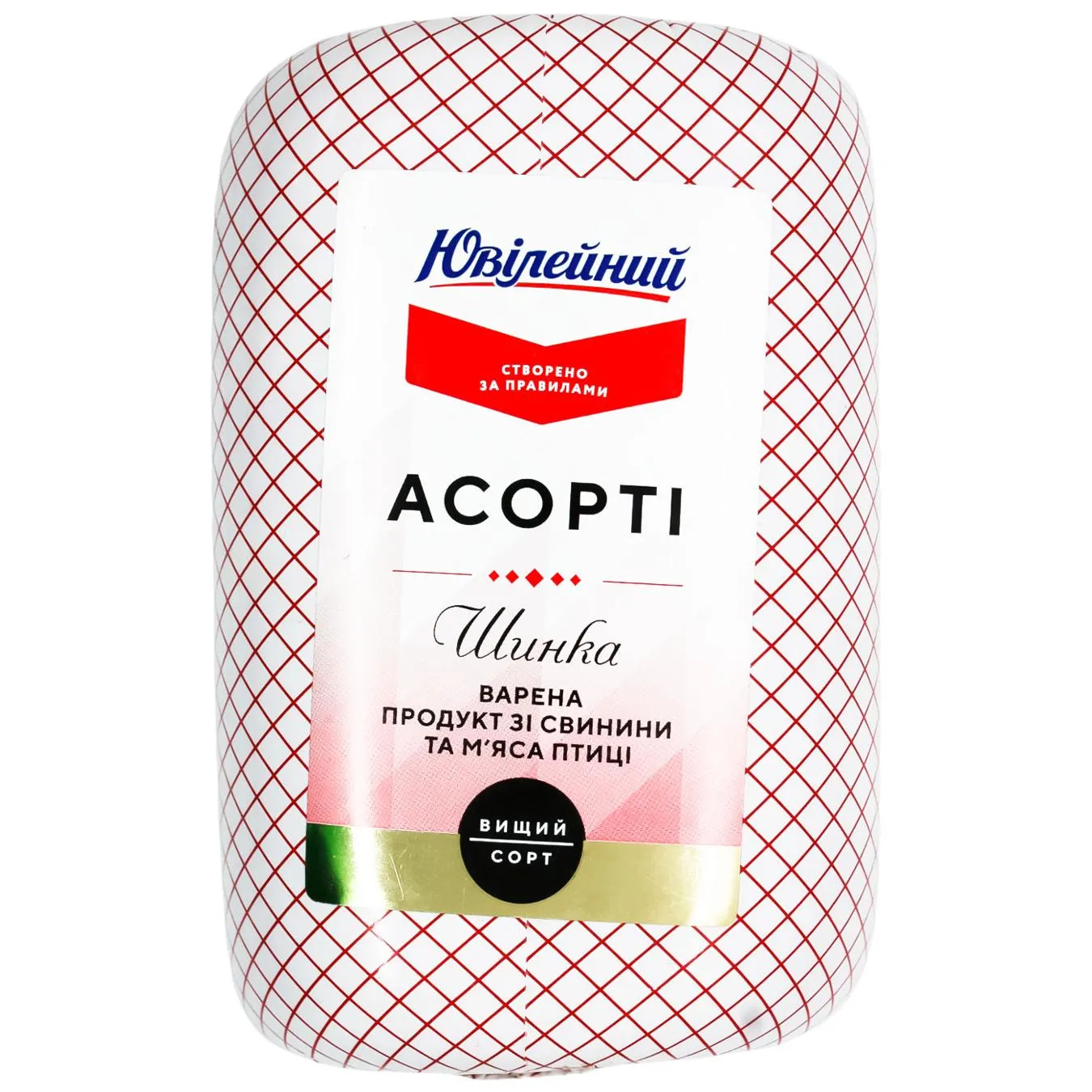Шинка Ювілейний Асорті зі свинини та м'яса птиці вищий сорт - Фото 1
