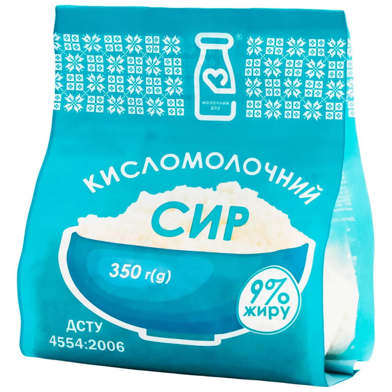 Сир кисломолочний Молочний дар 9% 350г - Фото 1