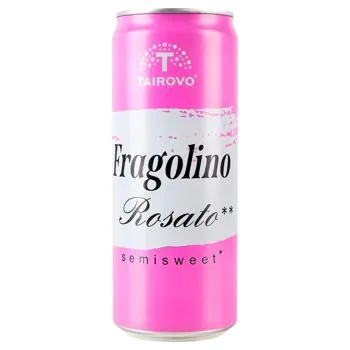 Напій винний газований Tairovo Fragolino Rosato рожевий напівсолодкий 6-6,9% 0,33л - Photo 1