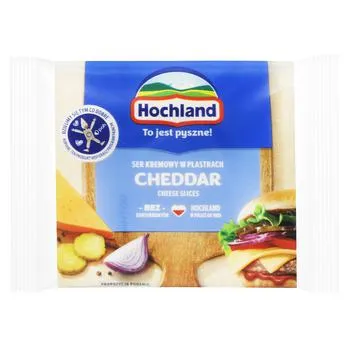 Сир плавлений Hochland Чеддер скибочками 40% 130г зображення
